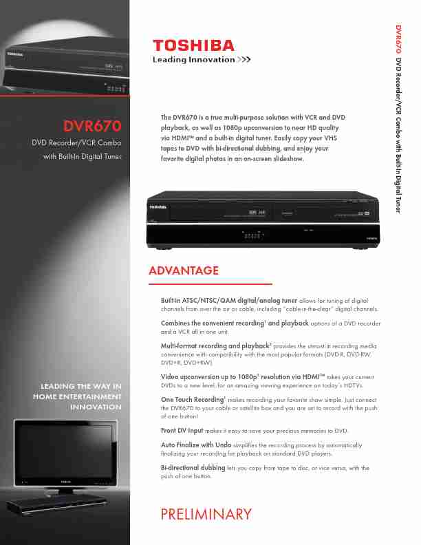 Toshiba DVD VCR Combo DVR670-page_pdf